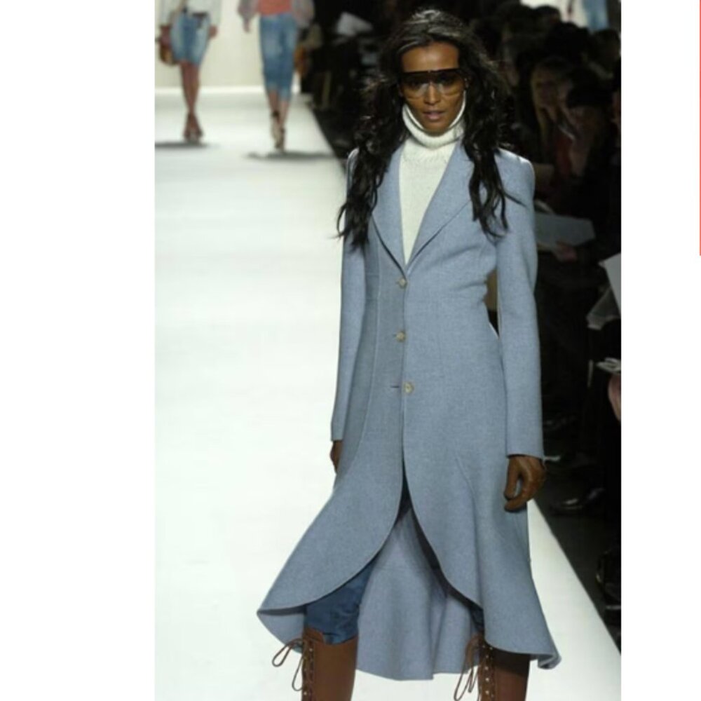 Elegant Blue Women's Coat